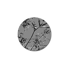 Grey Colors Flowers And Branches Illustration Print Golf Ball Marker (4 Pack) by dflcprintsclothing