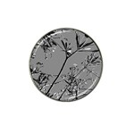 Grey Colors Flowers And Branches Illustration Print Hat Clip Ball Marker (10 pack) Front