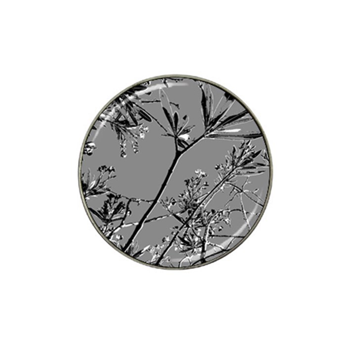 Grey Colors Flowers And Branches Illustration Print Hat Clip Ball Marker (10 pack)