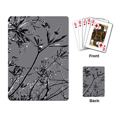 Grey Colors Flowers And Branches Illustration Print Playing Cards Single Design (Rectangle)