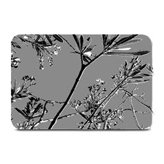 Grey Colors Flowers And Branches Illustration Print Plate Mats