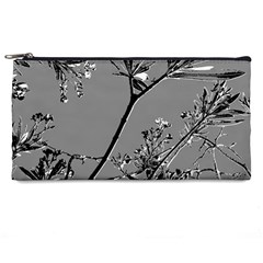 Grey Colors Flowers And Branches Illustration Print Pencil Case