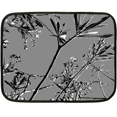 Grey Colors Flowers And Branches Illustration Print Double Sided Fleece Blanket (mini)  by dflcprintsclothing