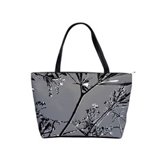 Grey Colors Flowers And Branches Illustration Print Classic Shoulder Handbag by dflcprintsclothing