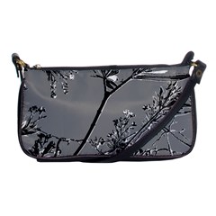 Grey Colors Flowers And Branches Illustration Print Shoulder Clutch Bag