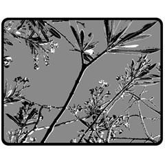 Grey Colors Flowers And Branches Illustration Print Fleece Blanket (medium)  by dflcprintsclothing