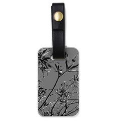 Grey Colors Flowers And Branches Illustration Print Luggage Tag (one side)