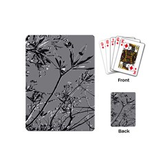 Grey Colors Flowers And Branches Illustration Print Playing Cards Single Design (Mini)