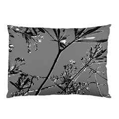 Grey Colors Flowers And Branches Illustration Print Pillow Case (two Sides) by dflcprintsclothing