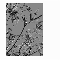 Grey Colors Flowers And Branches Illustration Print Large Garden Flag (two Sides) by dflcprintsclothing