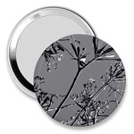 Grey Colors Flowers And Branches Illustration Print 3  Handbag Mirrors Front