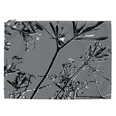 Grey Colors Flowers And Branches Illustration Print Cosmetic Bag (xxl) by dflcprintsclothing