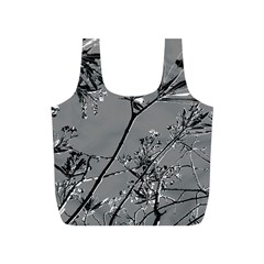 Grey Colors Flowers And Branches Illustration Print Full Print Recycle Bag (s) by dflcprintsclothing