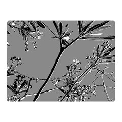 Grey Colors Flowers And Branches Illustration Print Double Sided Flano Blanket (mini) 