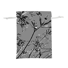 Grey Colors Flowers And Branches Illustration Print Lightweight Drawstring Pouch (S)