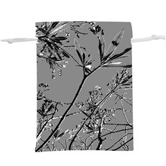 Grey Colors Flowers And Branches Illustration Print  Lightweight Drawstring Pouch (XL)