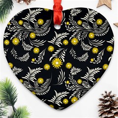 Folk Flowers Art Pattern Floral Abstract Surface Design  Seamless Pattern Ornament (heart) by Eskimos