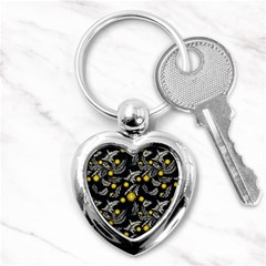 Folk Flowers Art Pattern Floral Abstract Surface Design  Seamless Pattern Key Chain (heart) by Eskimos