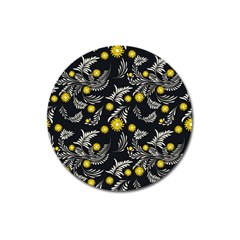 Folk Flowers Art Pattern Floral Abstract Surface Design  Seamless Pattern Magnet 3  (round) by Eskimos