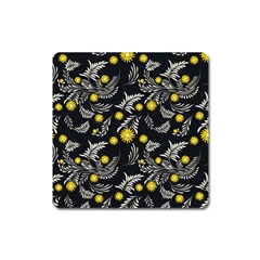 Folk Flowers Art Pattern Floral Abstract Surface Design  Seamless Pattern Square Magnet by Eskimos