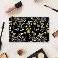 Folk Flowers Art Pattern Floral Abstract Surface Design  Seamless Pattern Cosmetic Bag (medium) by Eskimos