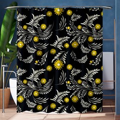 Folk Flowers Art Pattern Floral Abstract Surface Design  Seamless Pattern Shower Curtain 60  X 72  (medium)  by Eskimos