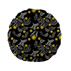 Folk Flowers Art Pattern Floral Abstract Surface Design  Seamless Pattern Standard 15  Premium Flano Round Cushions by Eskimos