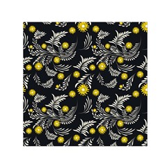 Folk Flowers Art Pattern Floral Abstract Surface Design  Seamless Pattern Small Satin Scarf (square) by Eskimos