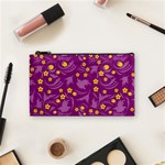 Folk flowers art pattern Floral abstract surface design  Seamless pattern Cosmetic Bag (Small) Front