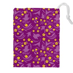 Folk Flowers Art Pattern Floral Abstract Surface Design  Seamless Pattern Drawstring Pouch (5xl) by Eskimos