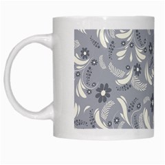 Folk Flowers Art Pattern Floral Abstract Surface Design  Seamless Pattern White Mugs by Eskimos