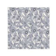 Folk Flowers Art Pattern Floral Abstract Surface Design  Seamless Pattern Small Satin Scarf (square) by Eskimos