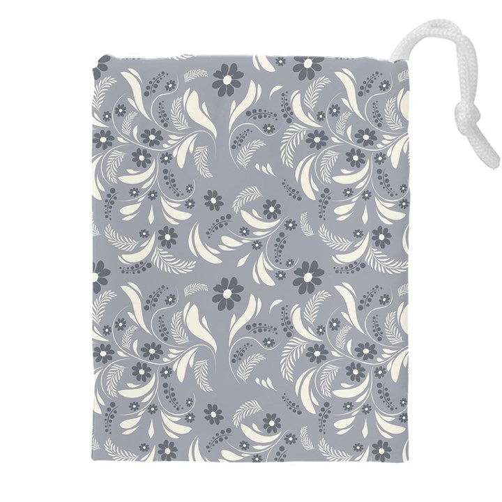 Folk flowers art pattern Floral abstract surface design  Seamless pattern Drawstring Pouch (5XL)