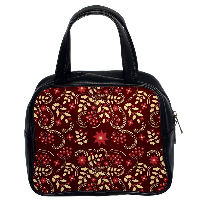 Folk flowers art pattern Floral abstract surface design  Seamless pattern Classic Handbag (Two Sides)