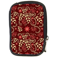 Folk Flowers Art Pattern Floral Abstract Surface Design  Seamless Pattern Compact Camera Leather Case by Eskimos