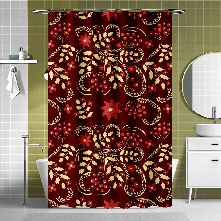 Folk flowers art pattern Floral abstract surface design  Seamless pattern Shower Curtain 48  x 72  (Small) 