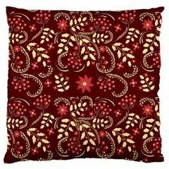 Folk Flowers Art Pattern Floral Abstract Surface Design  Seamless Pattern Large Cushion Case (two Sides) by Eskimos