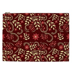 Folk Flowers Art Pattern Floral Abstract Surface Design  Seamless Pattern Cosmetic Bag (xxl) by Eskimos