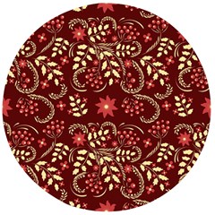 Folk Flowers Art Pattern Floral Abstract Surface Design  Seamless Pattern Wooden Bottle Opener (round) by Eskimos