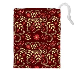 Folk Flowers Art Pattern Floral Abstract Surface Design  Seamless Pattern Drawstring Pouch (5xl) by Eskimos