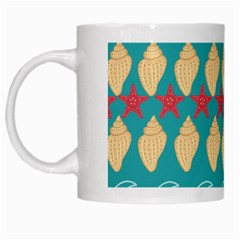 Starfish And Seashells  Sea White Mugs by SychEva