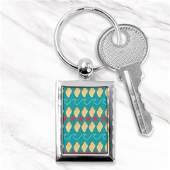 Starfish And Seashells  Sea Key Chain (rectangle) by SychEva