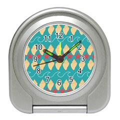 Starfish And Seashells  Sea Travel Alarm Clock by SychEva