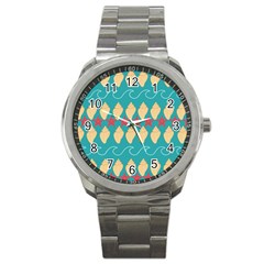 Starfish And Seashells  Sea Sport Metal Watch by SychEva