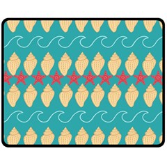 Starfish And Seashells  Sea Fleece Blanket (medium)  by SychEva