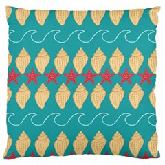 Starfish And Seashells  Sea Large Cushion Case (one Side) by SychEva