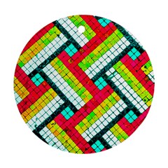 Pop Art Mosaic Ornament (round) by essentialimage365