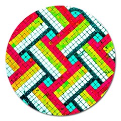 Pop Art Mosaic Magnet 5  (round) by essentialimage365