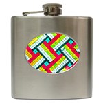 Pop Art Mosaic Hip Flask (6 oz) Front