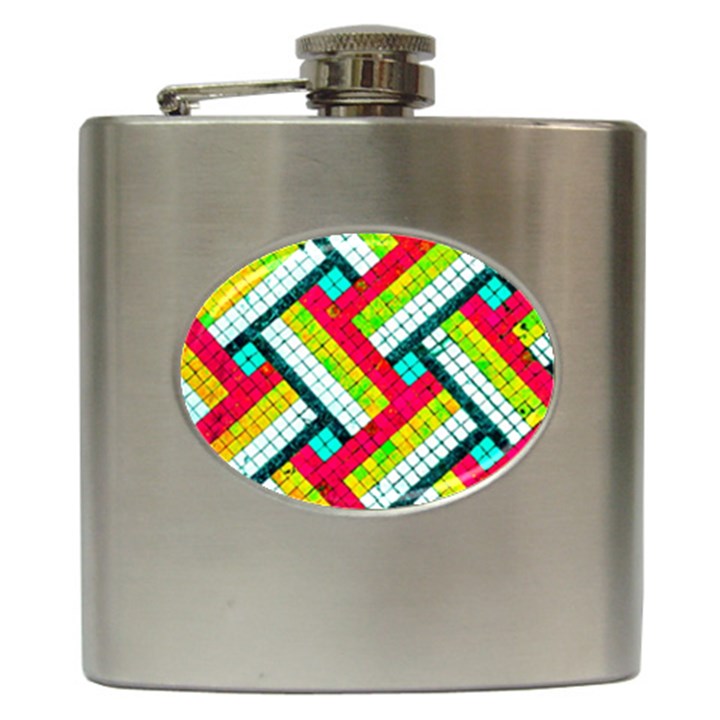 Pop Art Mosaic Hip Flask (6 oz)